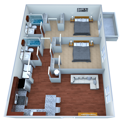 a floor plan of a one bedroom apartment with a bathroom and a bedroom with a bathtub